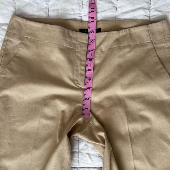 Theory Tan Cotton Lyrca Stretch Sleek Pleated Mid Rise Capri Slacks 90's y2k- 10 - Picture 7 of 10